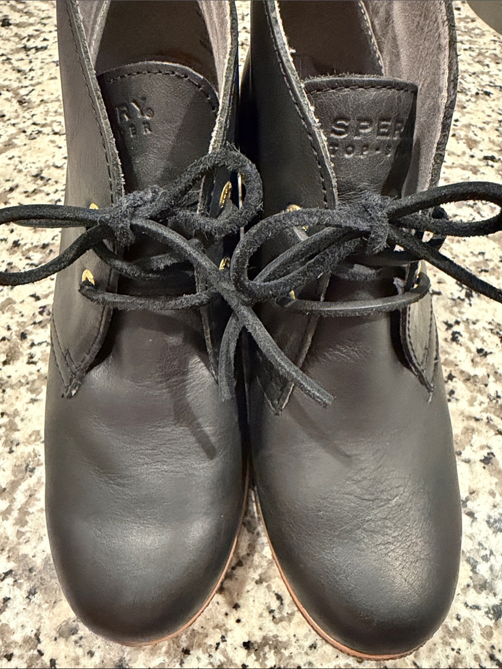 Sperry Black Lace-Up Women's Ankle Boots